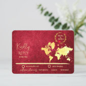 Personalized Map of Love Journey Wedding 出欠カード (スタンド正面)