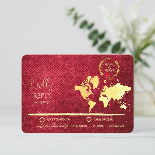 Personalized Map of Love Journey Wedding 出欠カード (スタンド正面)