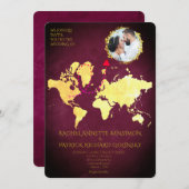 Personalized Map of Love Journey Wedding 招待状 (正面/裏面)