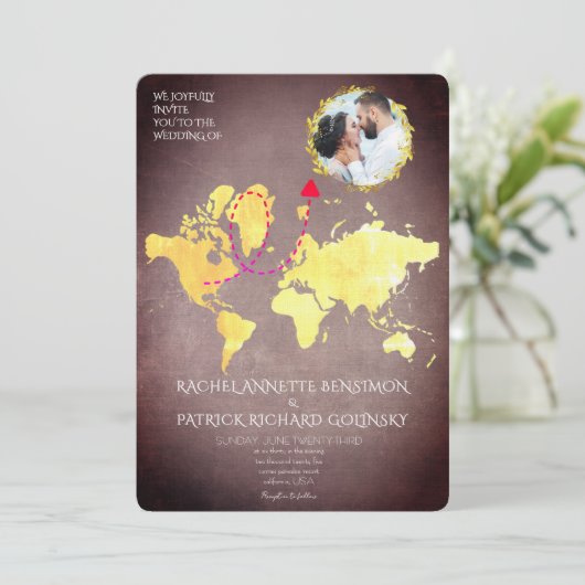 Personalized Map of Love Journey Wedding 招待状 (スタンド正面)