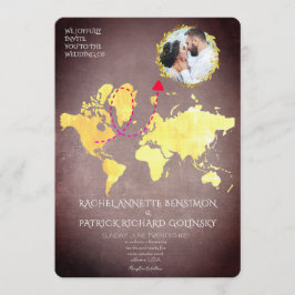 Personalized Map of Love Journey Wedding 招待状