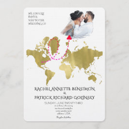 Personalized Map of Love Journey Wedding 招待状