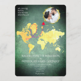 Personalized Map of Love Journey Wedding 招待状