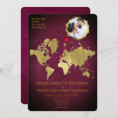 Personalized Map of Love Journey Wedding 招待状 (正面/裏面)