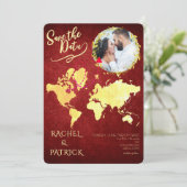 Personalized Map of Our Love Journey Save the Date 招待状 (スタンド正面)