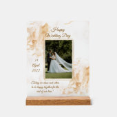 Personalized Marble & Gold Wedding アクリルサイン (正面)