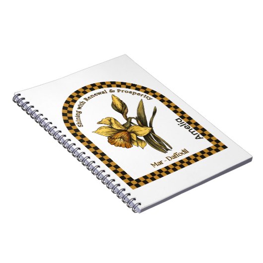 Personalized March Birth Month Flower Notebook ノートブック (右側)