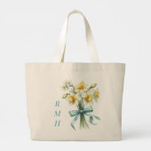 Personalized March Daffodil Tote Bag ラージトートバッグ (裏面)