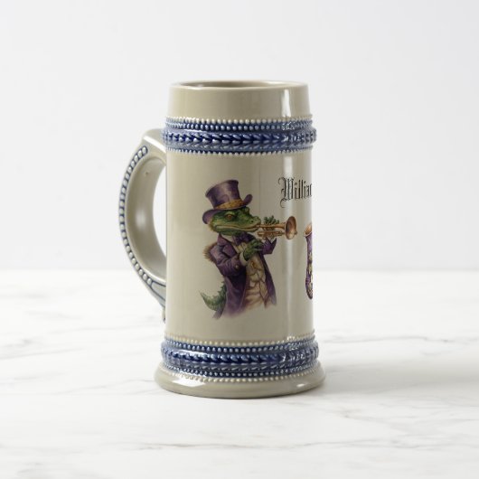 Personalized Mardi Gras Design Beer Stein ビールジョッキ (正面左)