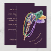 Personalized Mardi Gras Jazz Party Invitation 招待状 (正面/裏面)