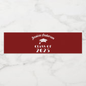 Personalized Maroon and White Graduation  ペットボトルラベル (シングルラベル)