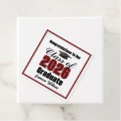 Personalized Maroon Class of 2026 Graduation Party フェイバータグ (インサイチュ)
