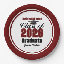 Personalized Maroon Class of 2026 Graduation Party