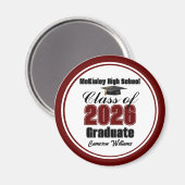 Personalized Maroon Class of 2026 Graduation Party マグネット (正面/裏面)