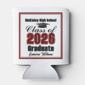 Personalized Maroon Class of 2026 Graduation Party 缶クーラー (裏面)