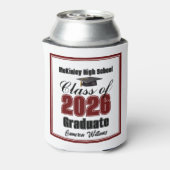Personalized Maroon Class of 2026 Graduation Party 缶クーラー (缶裏面)