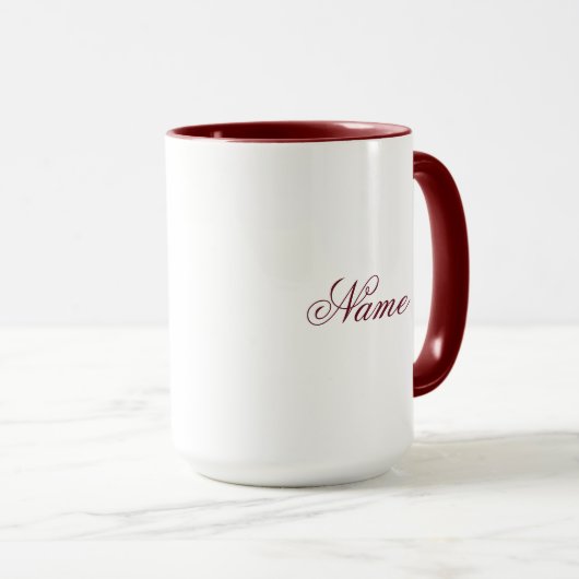 Personalized Maroon Combo Mug With Custom Name マグカップ (正面右)