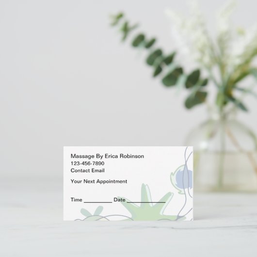 Personalized Massage Custom Appointment Cards 名刺 (スタンド正面)