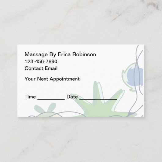 Personalized Massage Custom Appointment Cards 名刺 (正面)