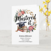 Personalized Mastered It Graduation カード (黄色い花)