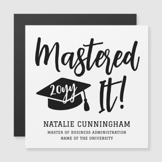 Personalized Masters Degree Graduation Mastered It (正面/裏面)