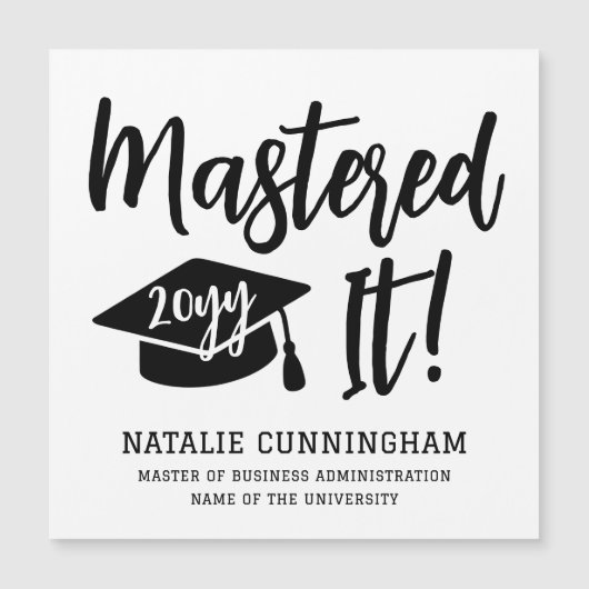 Personalized Masters Degree Graduation Mastered It (正面)