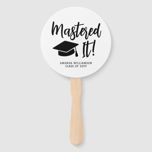 Personalized Masters Degree Graduation Mastered It ハンドファン (裏面)
