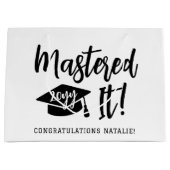 Personalized Masters Degree Graduation Mastered It ラージペーパーバッグ (正面)
