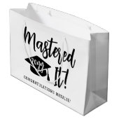 Personalized Masters Degree Graduation Mastered It ラージペーパーバッグ (裏面アングル)