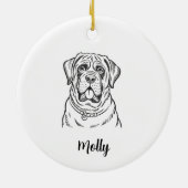 Personalized Mastiff Dog Christmas セラミックオーナメント (裏面)