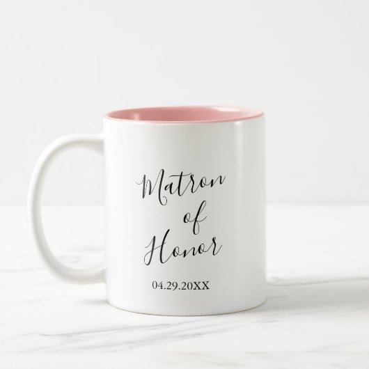 Personalized Matron of Honor ツートーンマグカップ (左)