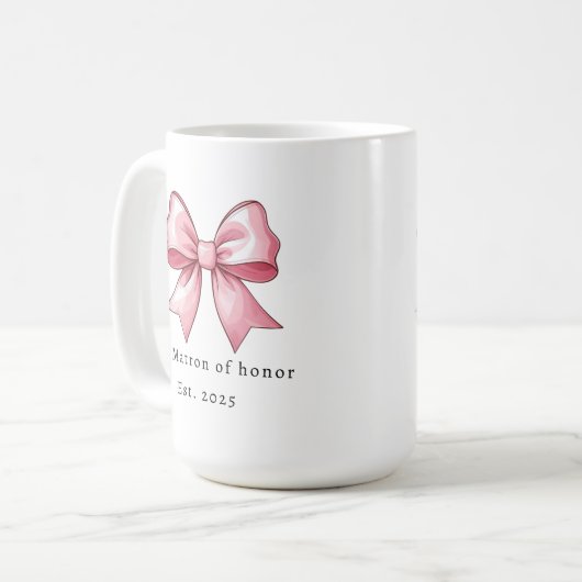 Personalized Matron of Honor Gift Wedding コーヒーマグカップ (正面左)