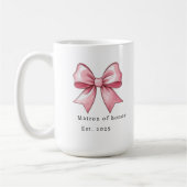 Personalized Matron of Honor Gift Wedding コーヒーマグカップ (左)