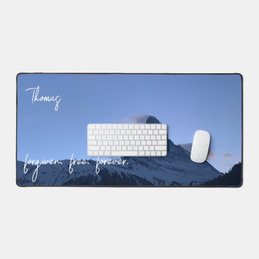 Personalized Matterhorn Photo Forgiven Christian デスクマット (キーボード&マウス)