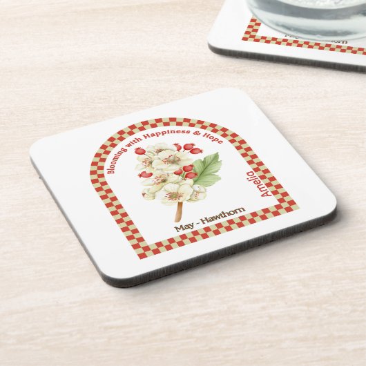 Personalized May Birth Month Flower Coaster コースター (左側)