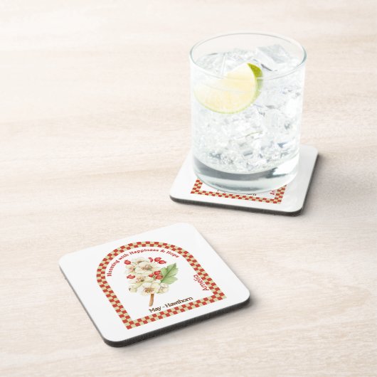 Personalized May Birth Month Flower Coaster コースター (右側)