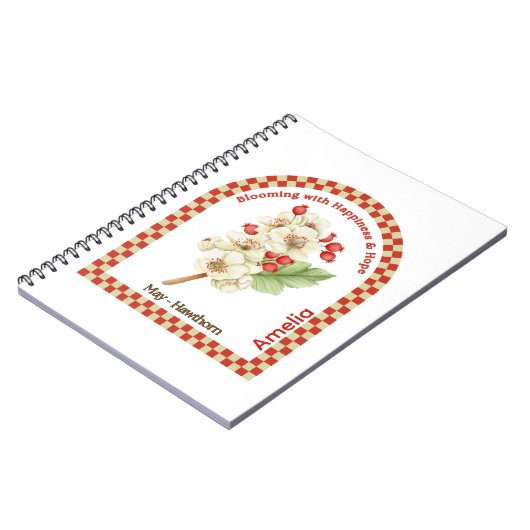Personalized May Birth Month Flower Notebook ノートブック (左側)