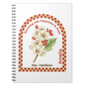 Personalized May Birth Month Flower Notebook ノートブック (正面)