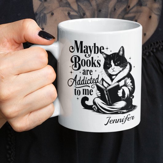 Personalized Maybe Books Are Addicted To Me コーヒーマグカップ
