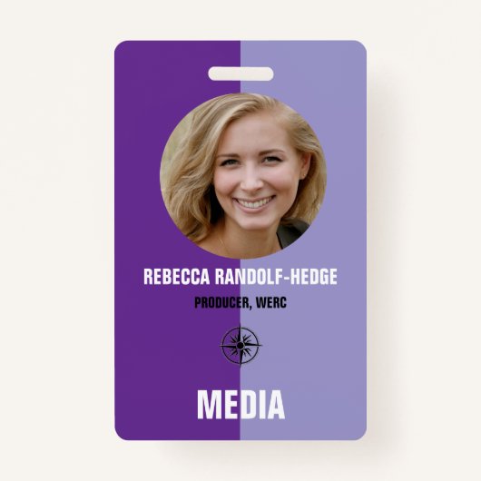 Personalized Media ID Badge / Photo, Name & Title バッジ (正面)