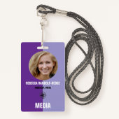Personalized Media ID Badge / Photo, Name & Title バッジ (正面ランヤード)