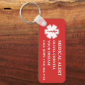 Personalized Medical Alert Medical Information ID キーホルダー (正面)