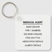 Personalized Medical Alert Medical Information ID キーホルダー (正面)