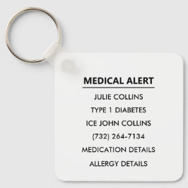 Personalized Medical Alert Medical Information ID キーホルダー