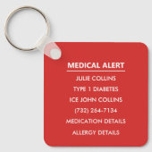 Personalized Medical Alert Medical Information ID キーホルダー (正面)