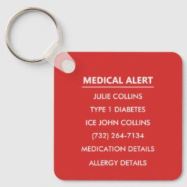 Personalized Medical Alert Medical Information ID キーホルダー