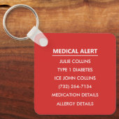 Personalized Medical Alert Medical Information ID キーホルダー (正面)