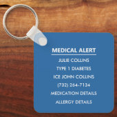 Personalized Medical Alert Medical Information ID キーホルダー (正面)