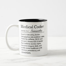 Personalized Medical Coder Funny Definition  ツートーンマグカップ