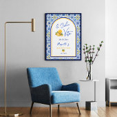 Personalized Mediterranean Tile Newlywed Home ポスター